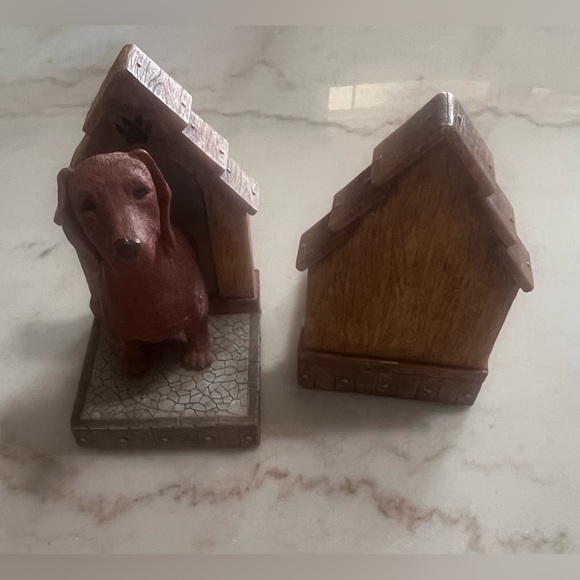 Vintage 2002 True Friends Play Ceramic/Wood Dachshund Bookends - Picture 3 of 12